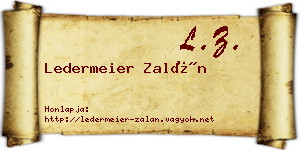 Ledermeier Zalán névjegykártya